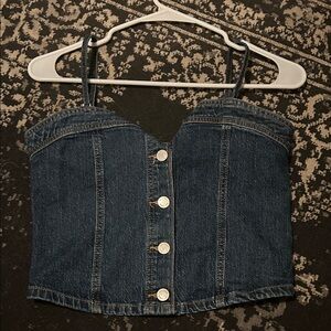 Classic Denim Blue Crop Top
